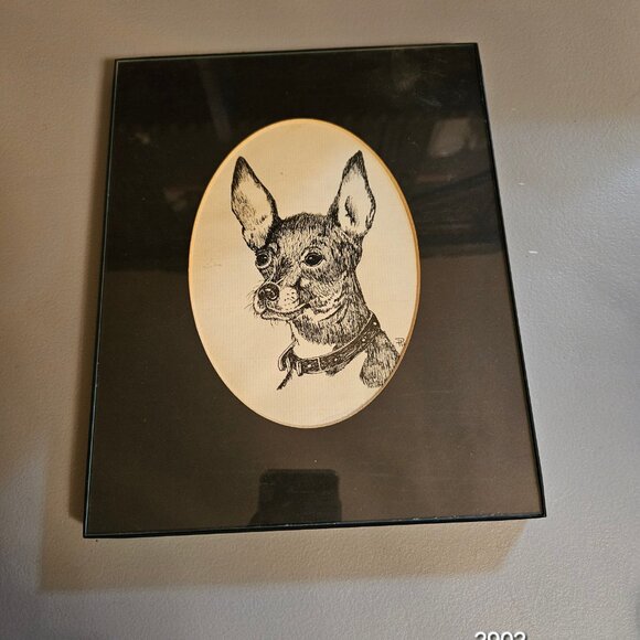 Original Ink Sketched Dog, Signed (item #2902) - Picture 3 of 4